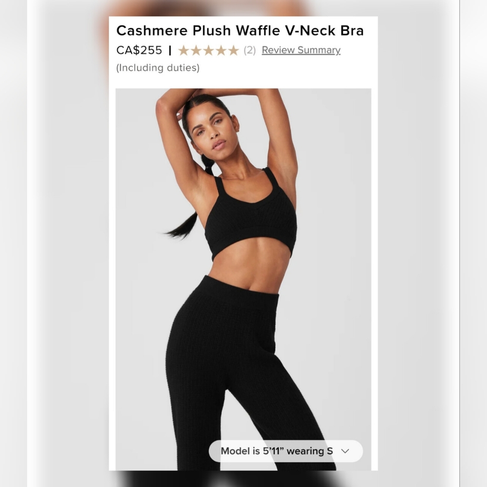 ALO Yoga Black V-Neck Bra